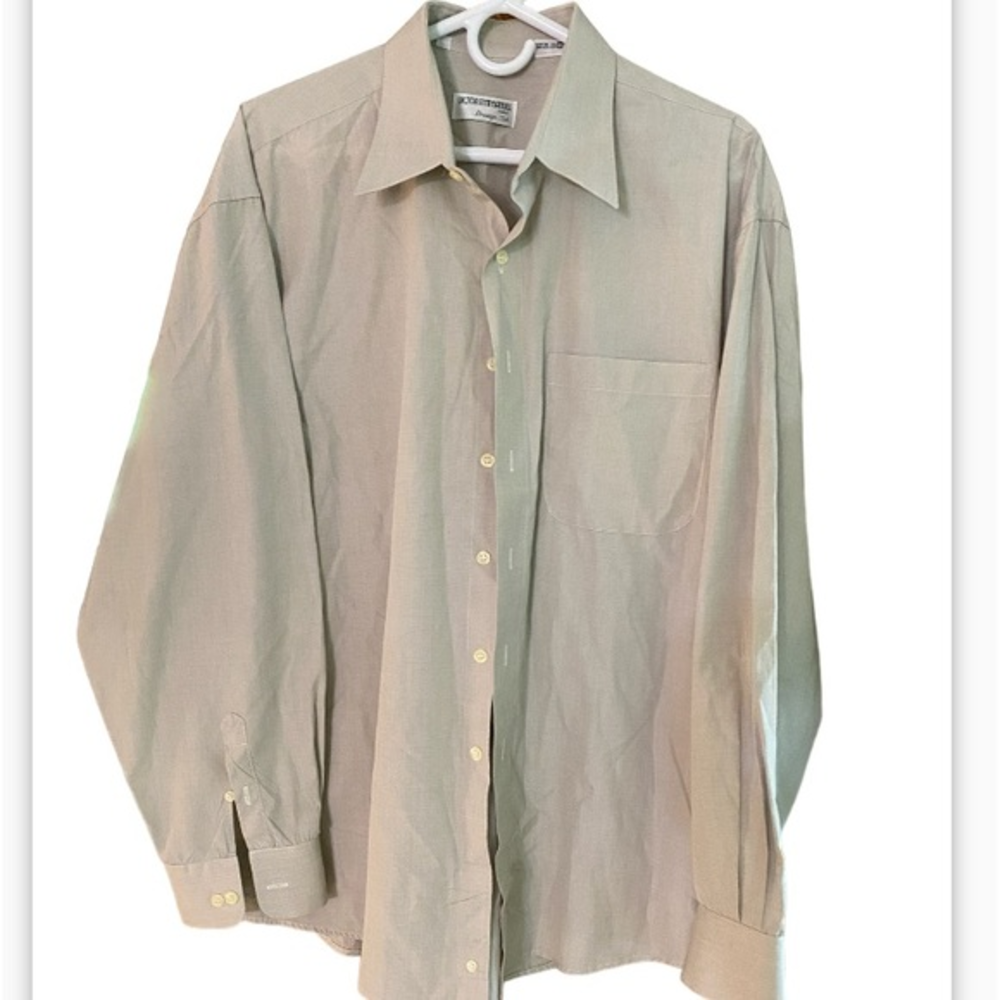Victor Emmanuel Paris prestige long‎ sleeve dress shirt Mens Size 17 light gray.